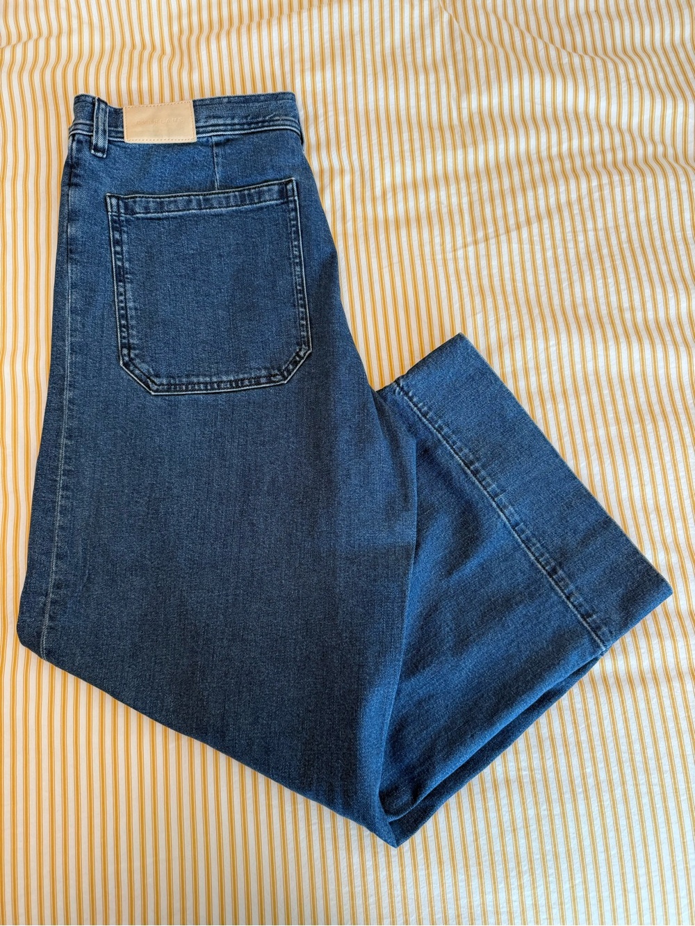 Everlane The Cropped Mariner Straight-Leg Jeans in Dark Blue Denim